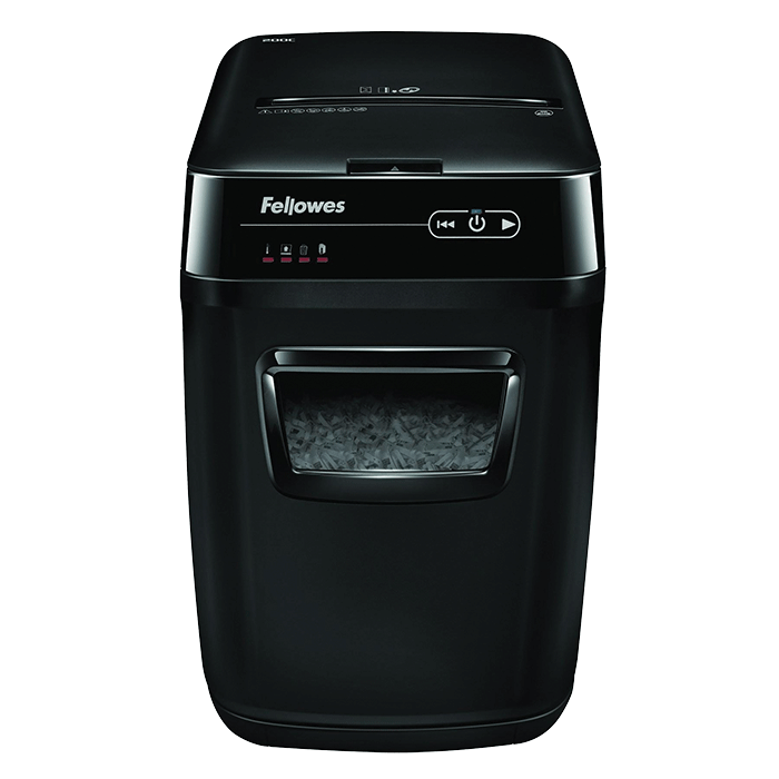Знищувач Fellowes AutoMax 200C, 200 аркушів, фрагменти 4x38 мм, кошик 32 л. f.U4653601